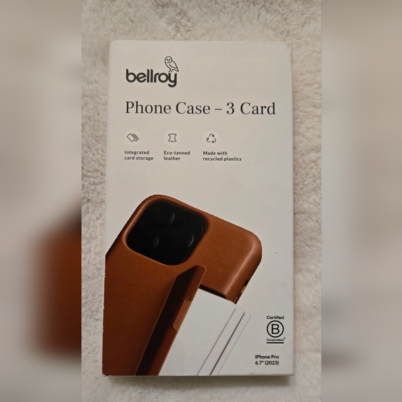 Bellroy Leather Case For iPhone 15 Pro Max (6.7") 3 Card Terracotta New In Box - Picture 1 of 16